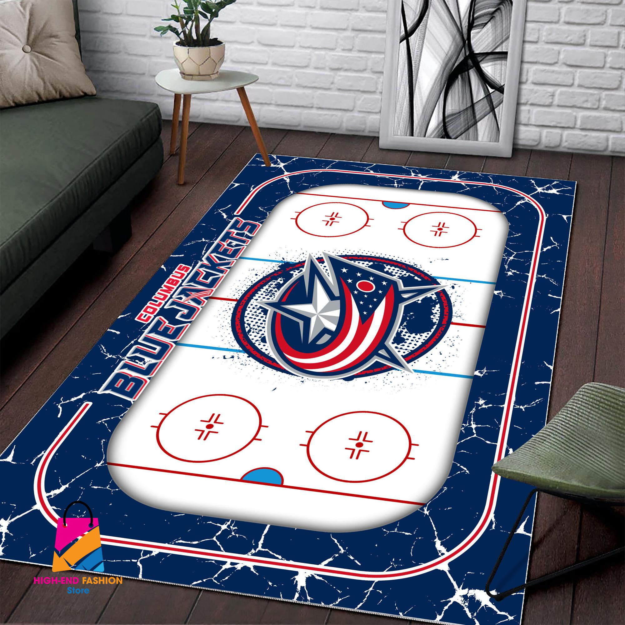 Sportswearmerch Columbus Blue Jackets NHL Area Rug For Fan