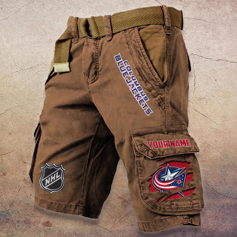 Sportswearmerch Columbus Blue Jackets NHL Denim Short For Fan
