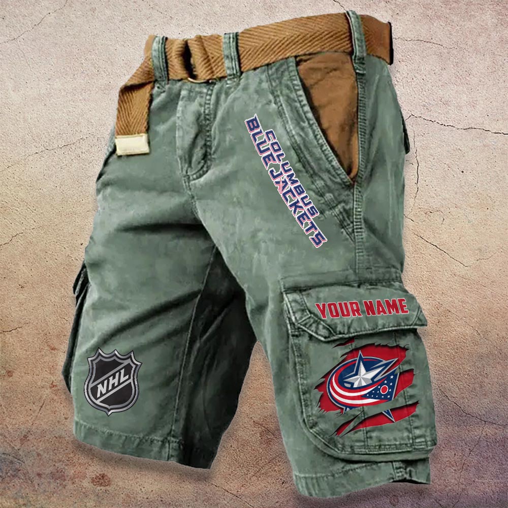 Sportswearmerch Columbus Blue Jackets NHL Denim Short For Fan