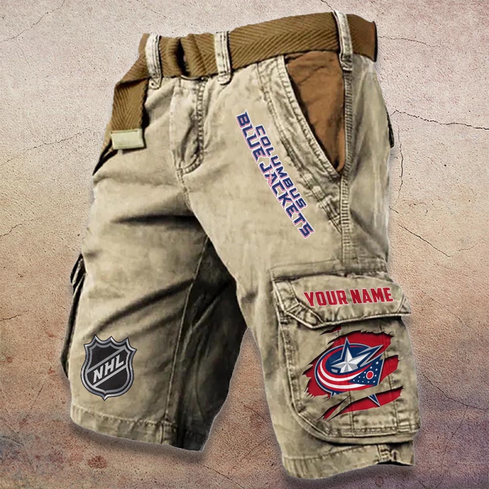Sportswearmerch Columbus Blue Jackets NHL Denim Short For Fan