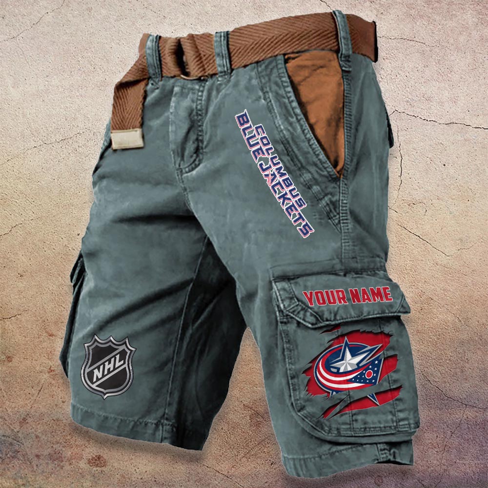 Sportswearmerch Columbus Blue Jackets NHL Denim Short For Fan