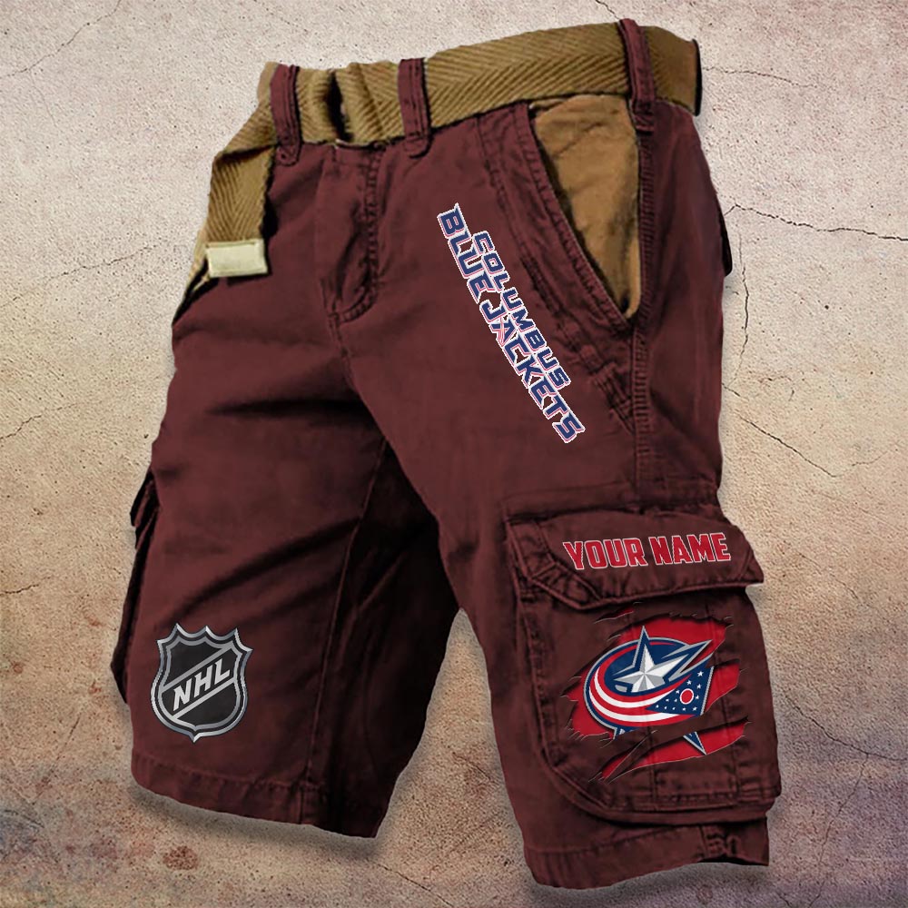 Sportswearmerch Columbus Blue Jackets NHL Denim Short For Fan