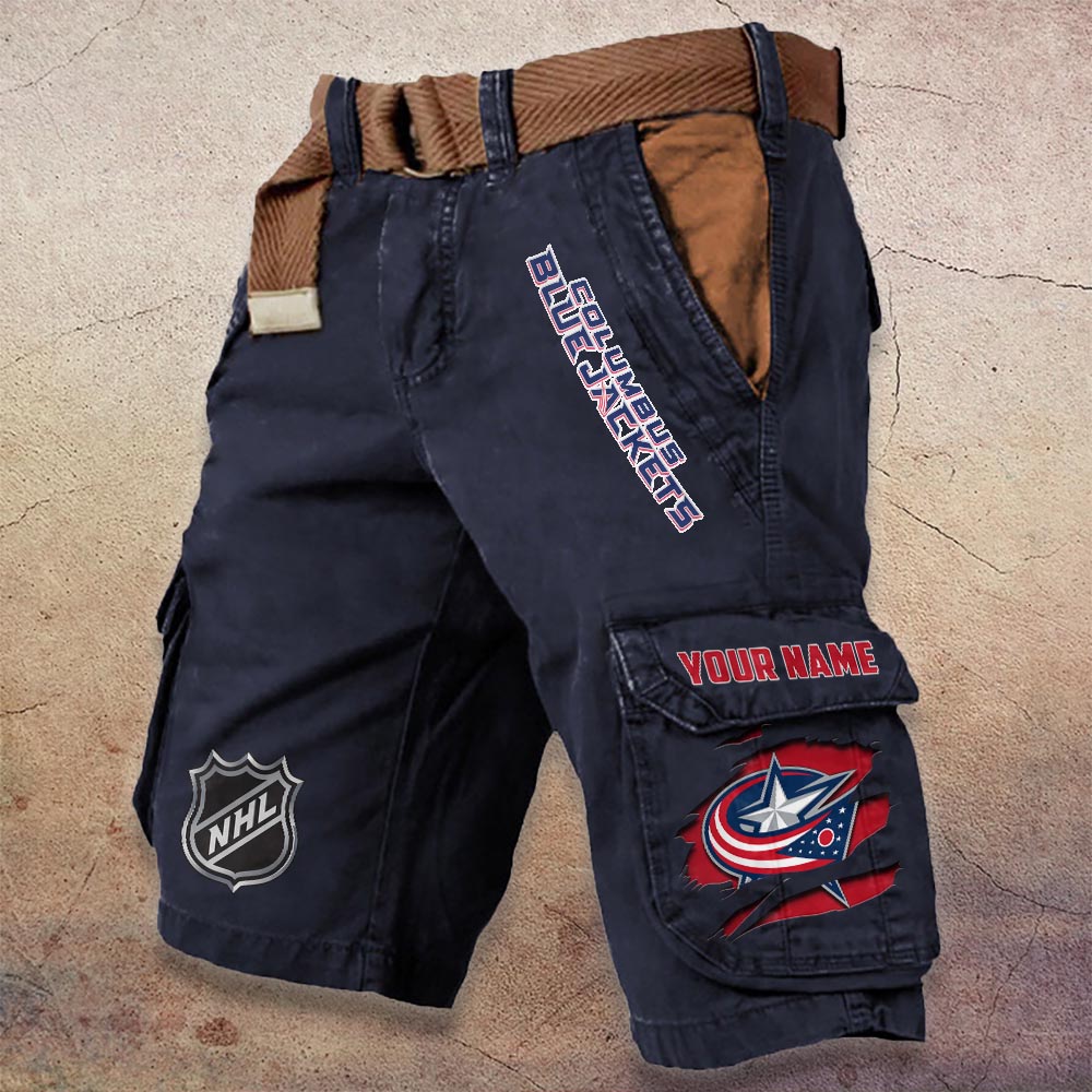 Sportswearmerch Columbus Blue Jackets NHL Denim Short For Fan