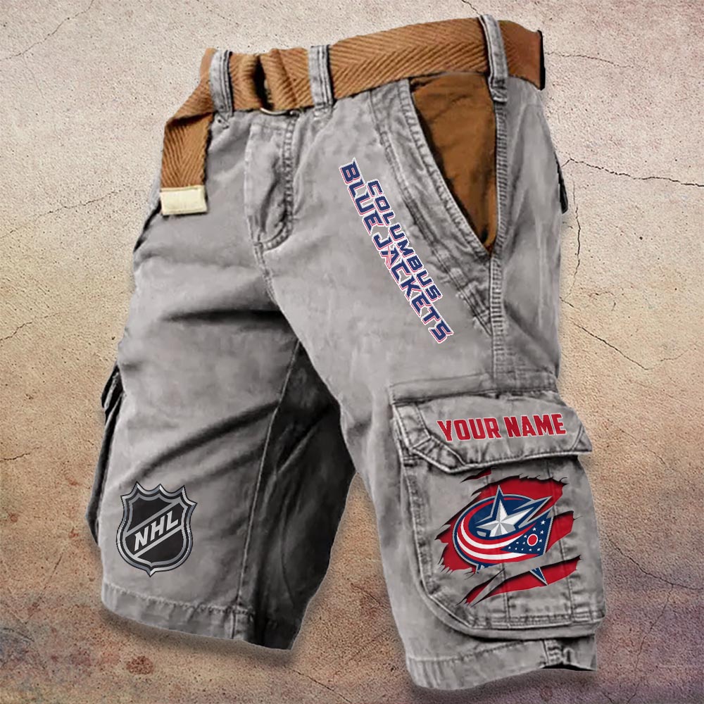 Sportswearmerch Columbus Blue Jackets NHL Denim Short For Fan