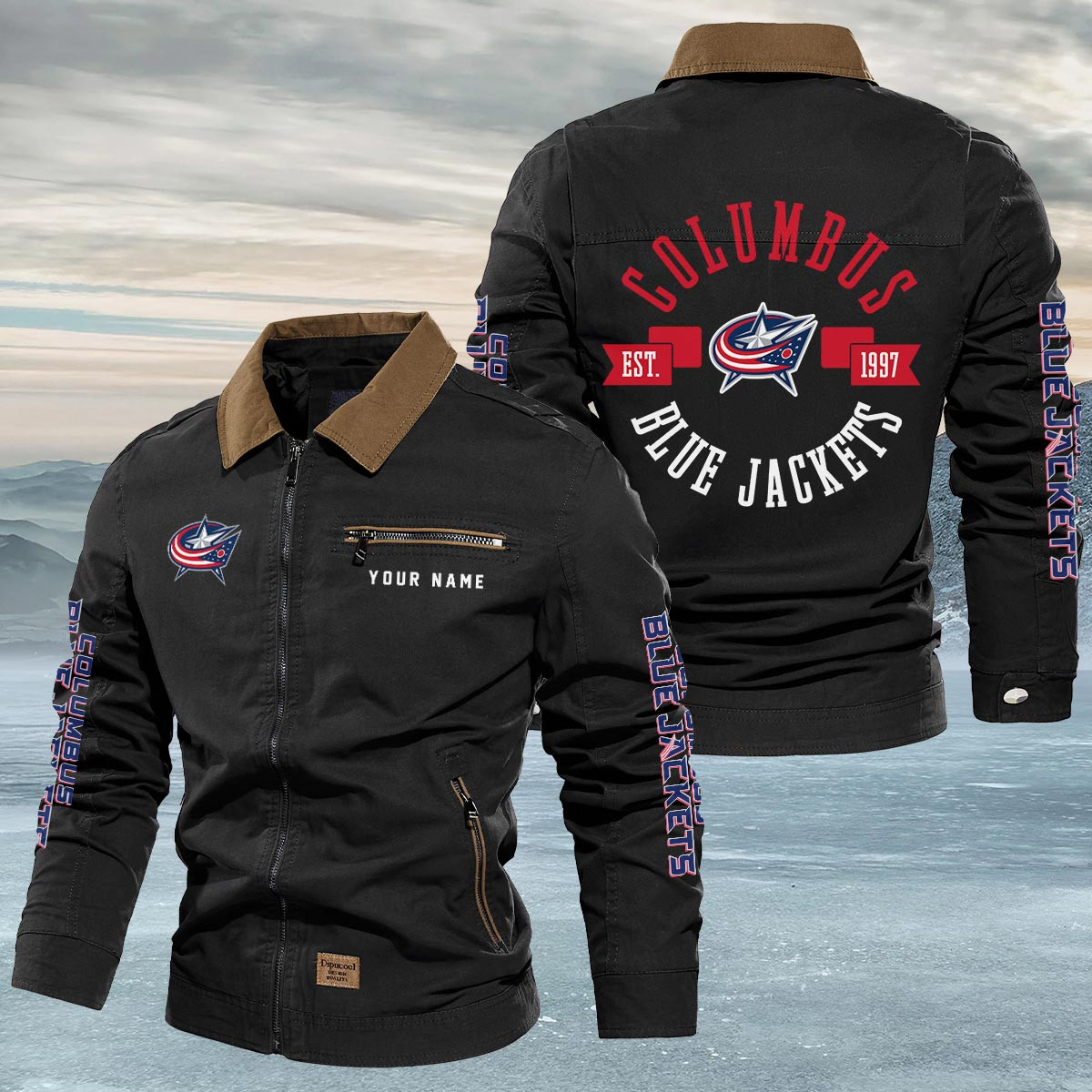 Sportswearmerch Columbus Blue Jackets NHL Lapel Jacket For Fan