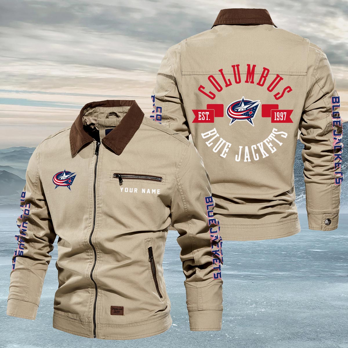 Sportswearmerch Columbus Blue Jackets NHL Lapel Jacket For Fan