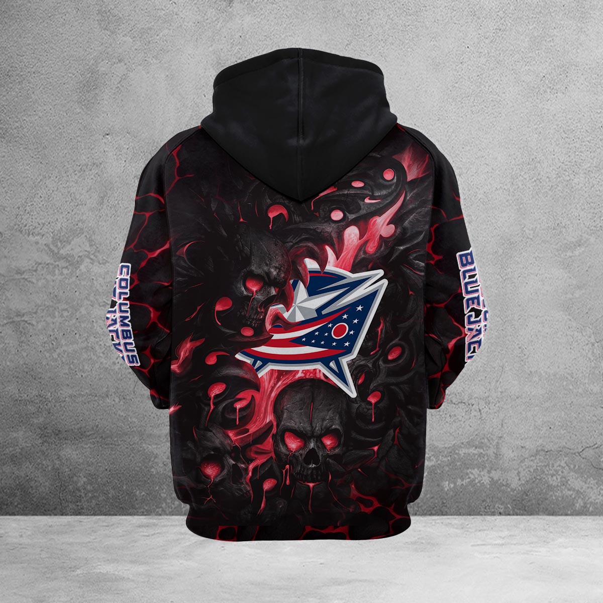 Sportswearmerch Columbus Blue Jackets NHL Lava Skull Hoodie For Fan
