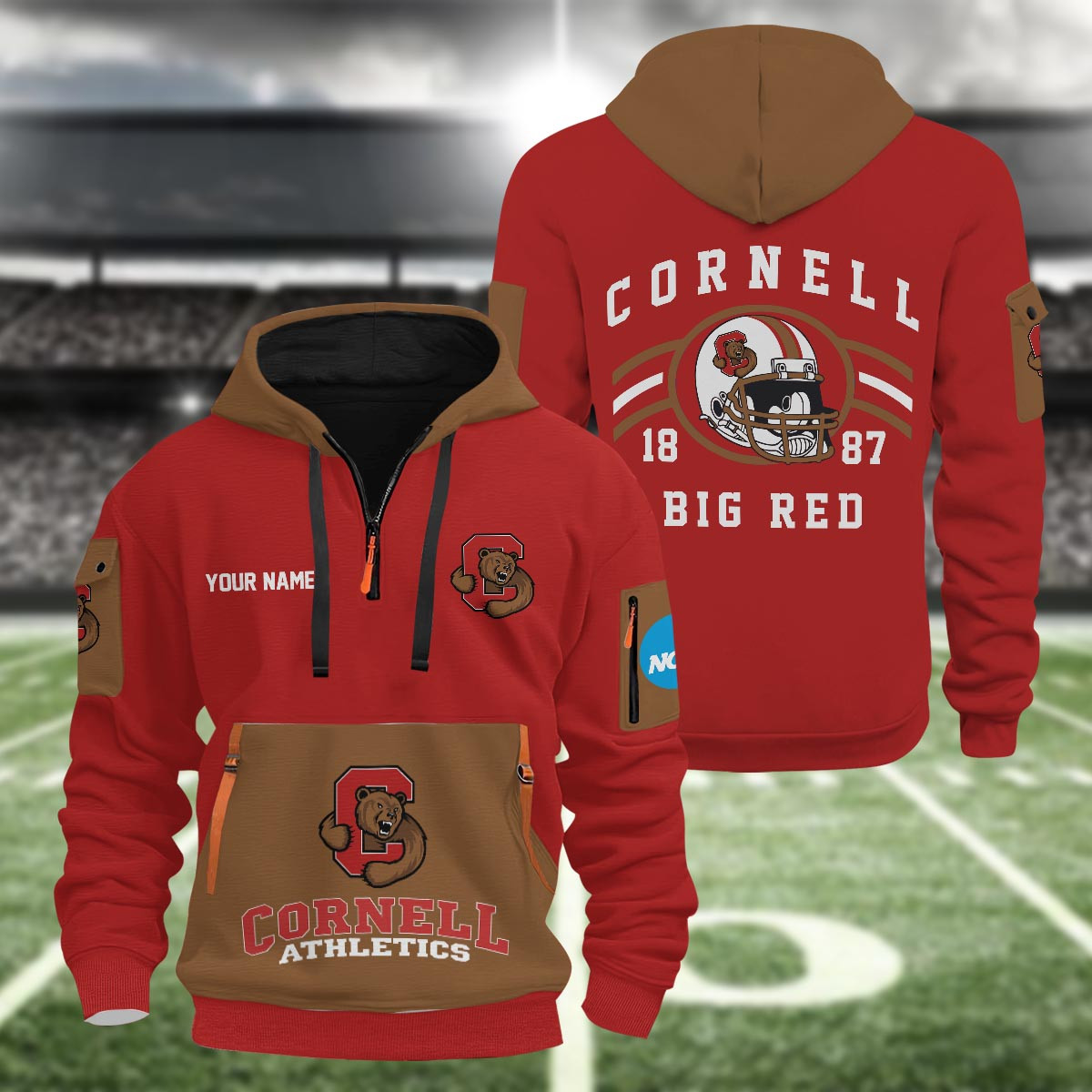 Sportswearmerch Cornell Big Red NCAA Half Zip Hoodie Personalized For Fan