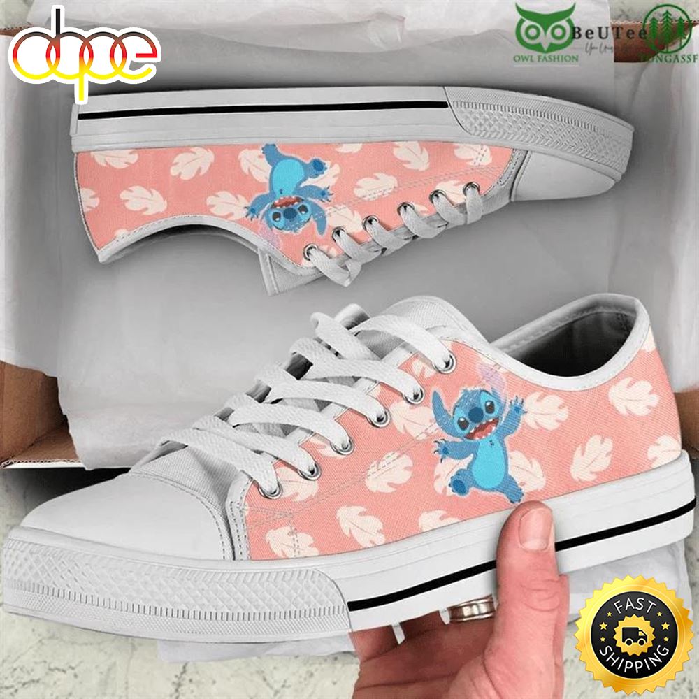 Sportswearmerch Cute Pink Feather Stitch Low Top Canvas Sneakers Shoes For Men And Women