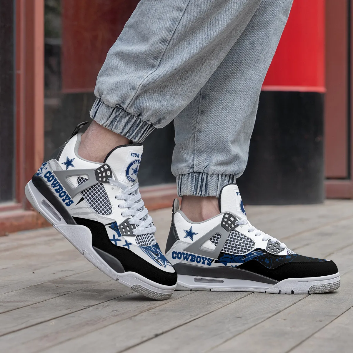Sportswearmerch Dallas Cowboys NFL Air Jordan 4 Sneaker AJ4 Sneakers Shoes For Men And Women