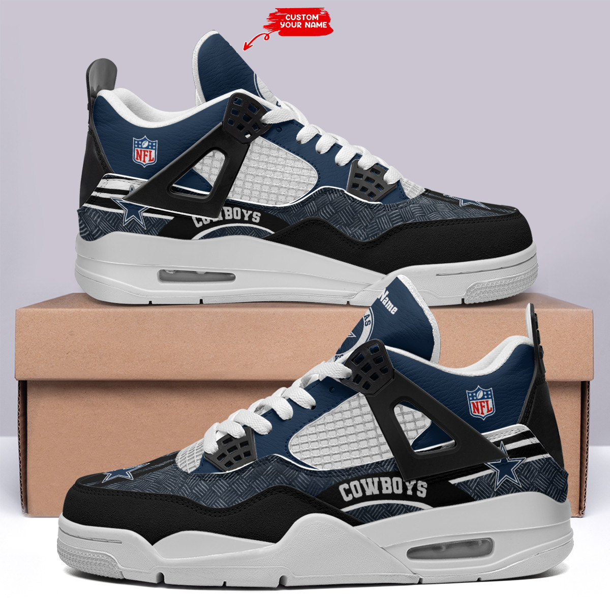 Sportswearmerch Dallas Cowboys NFL  AJ4 Sneakers Shoes For Men And Women
