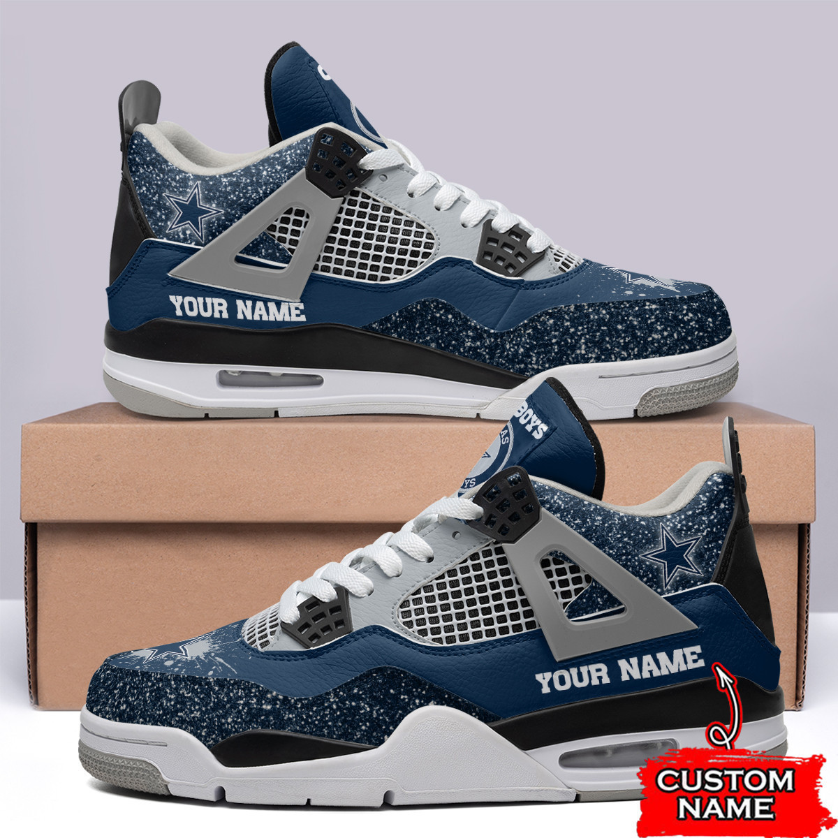 Sportswearmerch Dallas Cowboys NFL Air Jordan 4 Sneaker AJ4 Sneakers Shoes For Men And Women