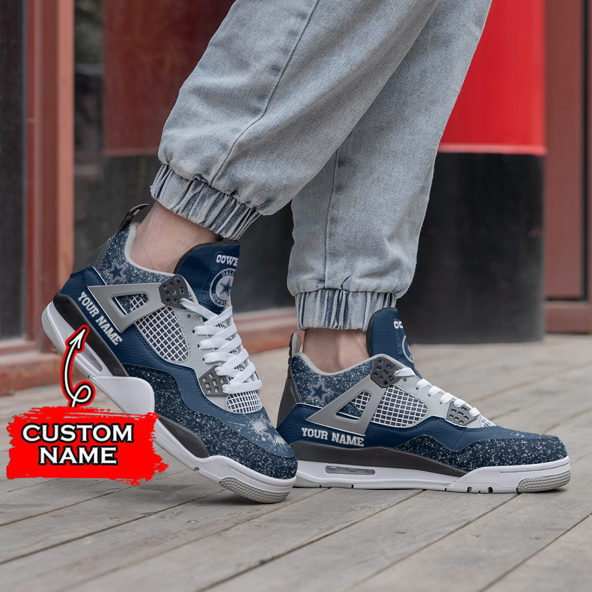 Sportswearmerch Dallas Cowboys NFL Air Jordan 4 Sneaker AJ4 Sneakers Shoes For Men And Women