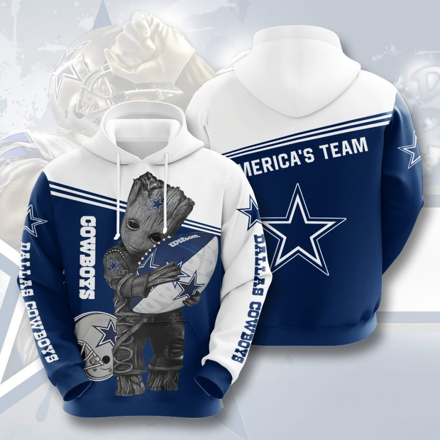 Sportswearmerch Dallas Cowboys NFL Baby Groot Personalized Hoodie For Fan