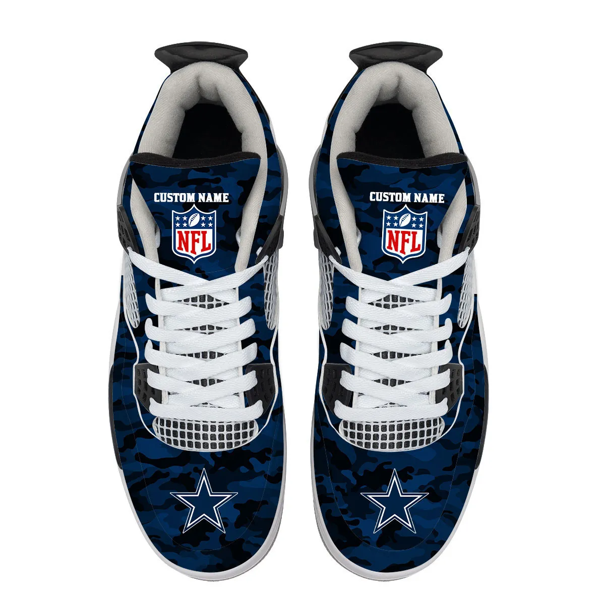 Sportswearmerch Dallas Cowboys NFL Camo Air Jordan 4 SneakerAJ4 Sneakers Shoes For Men And Women