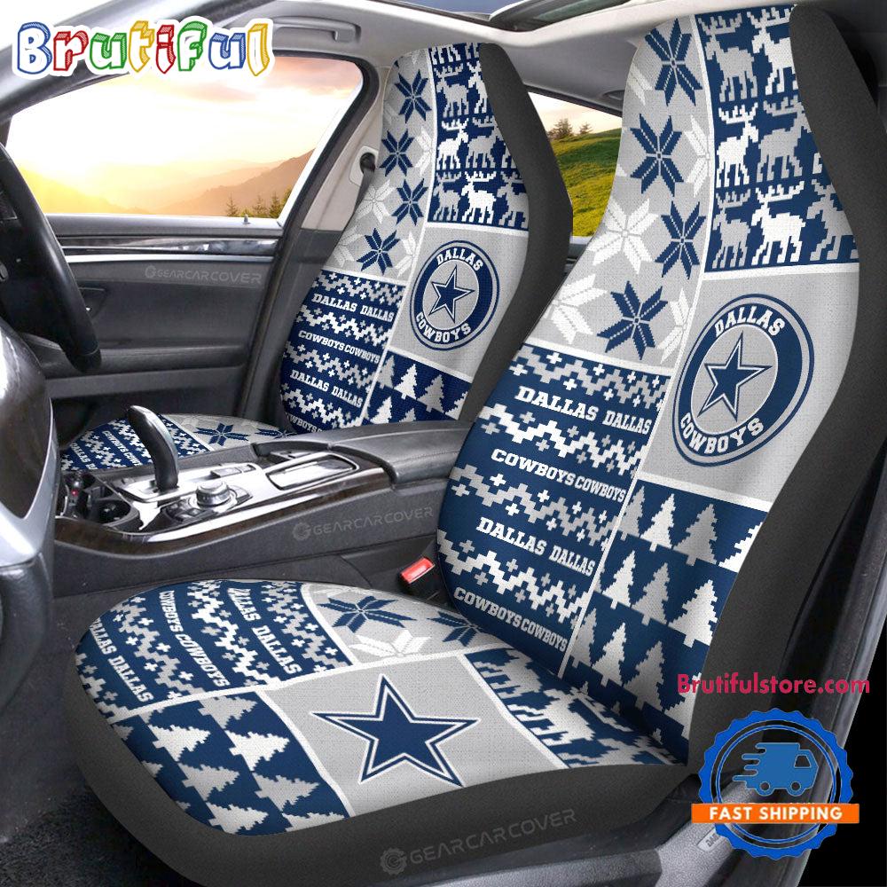 Sportswearmerch Dallas Cowboys NFL Design Christmas Car Seat Covers For Fan