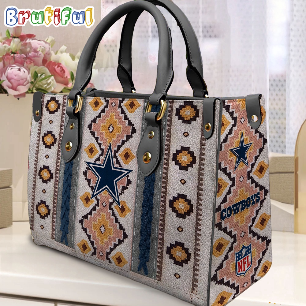 Sportswearmerch Dallas Cowboys NFL Native American Pattern Leather Bag For Fan