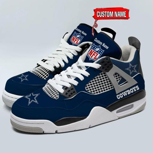 Sportswearmerch Dallas Cowboys NFL Personalized Air Jordan 4 AJ4 Sneakers Shoes For Men And Women