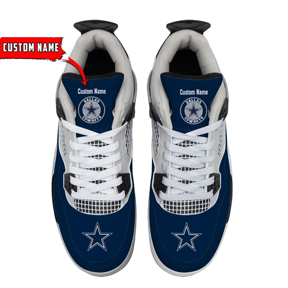 Sportswearmerch Dallas Cowboys NFL Personalized Air Jordan 4 SnAJ4 Sneakers Shoes For Men And Women
