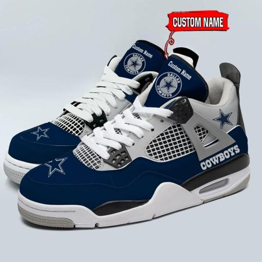 Sportswearmerch Dallas Cowboys NFL Personalized Air Jordan 4 SnAJ4 Sneakers Shoes For Men And Women