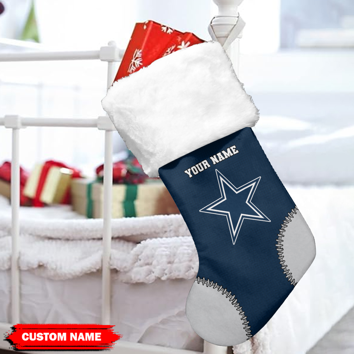 Sportswearmerch Dallas Cowboys NFL Personalized Christmas Socks For Fan