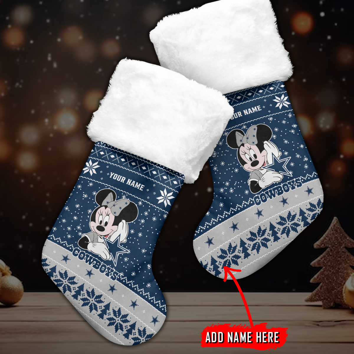 Sportswearmerch Dallas Cowboys NFL Personalized Christmas Socks For Fan