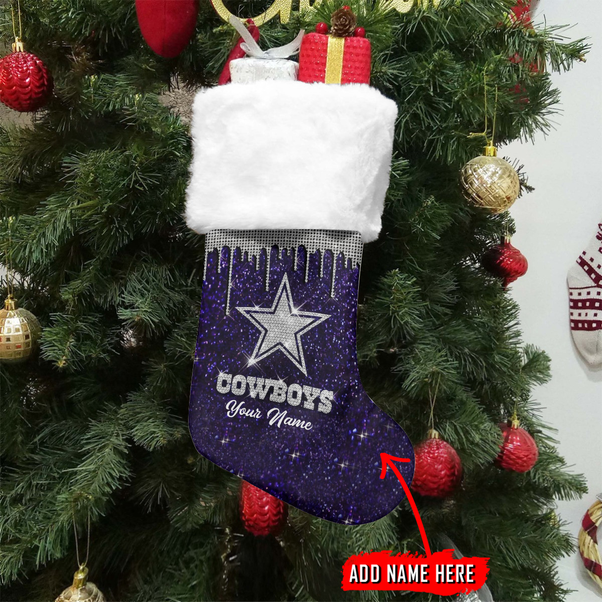 Sportswearmerch Dallas Cowboys NFL Personalized Christmas Socks For Fan