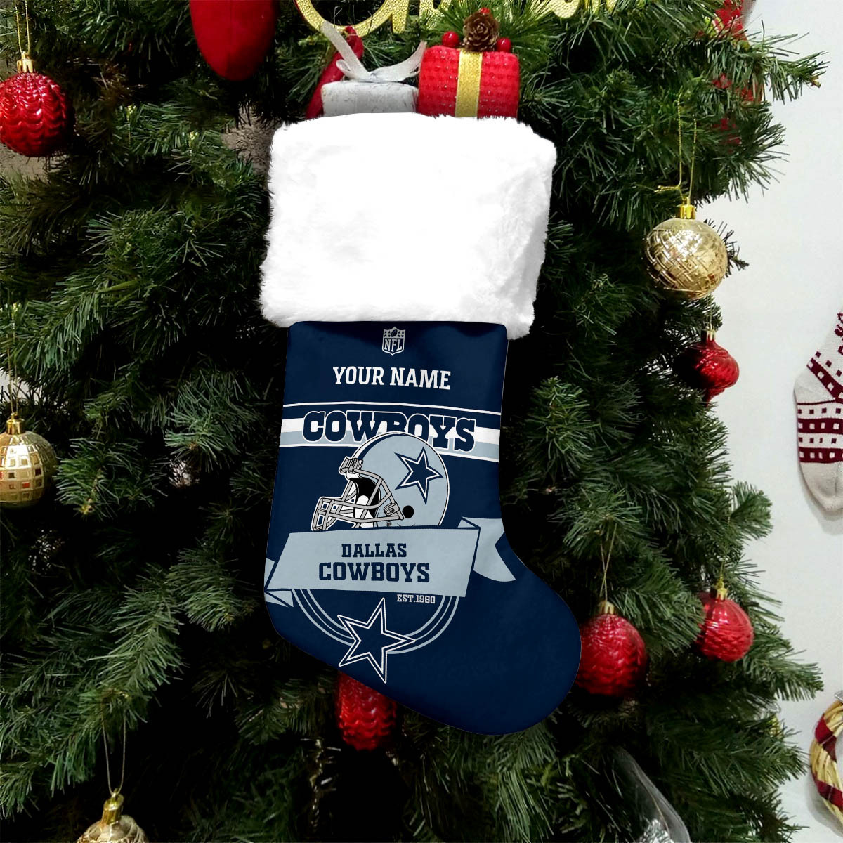 Sportswearmerch Dallas Cowboys NFL Personalized Christmas Socks For Fan