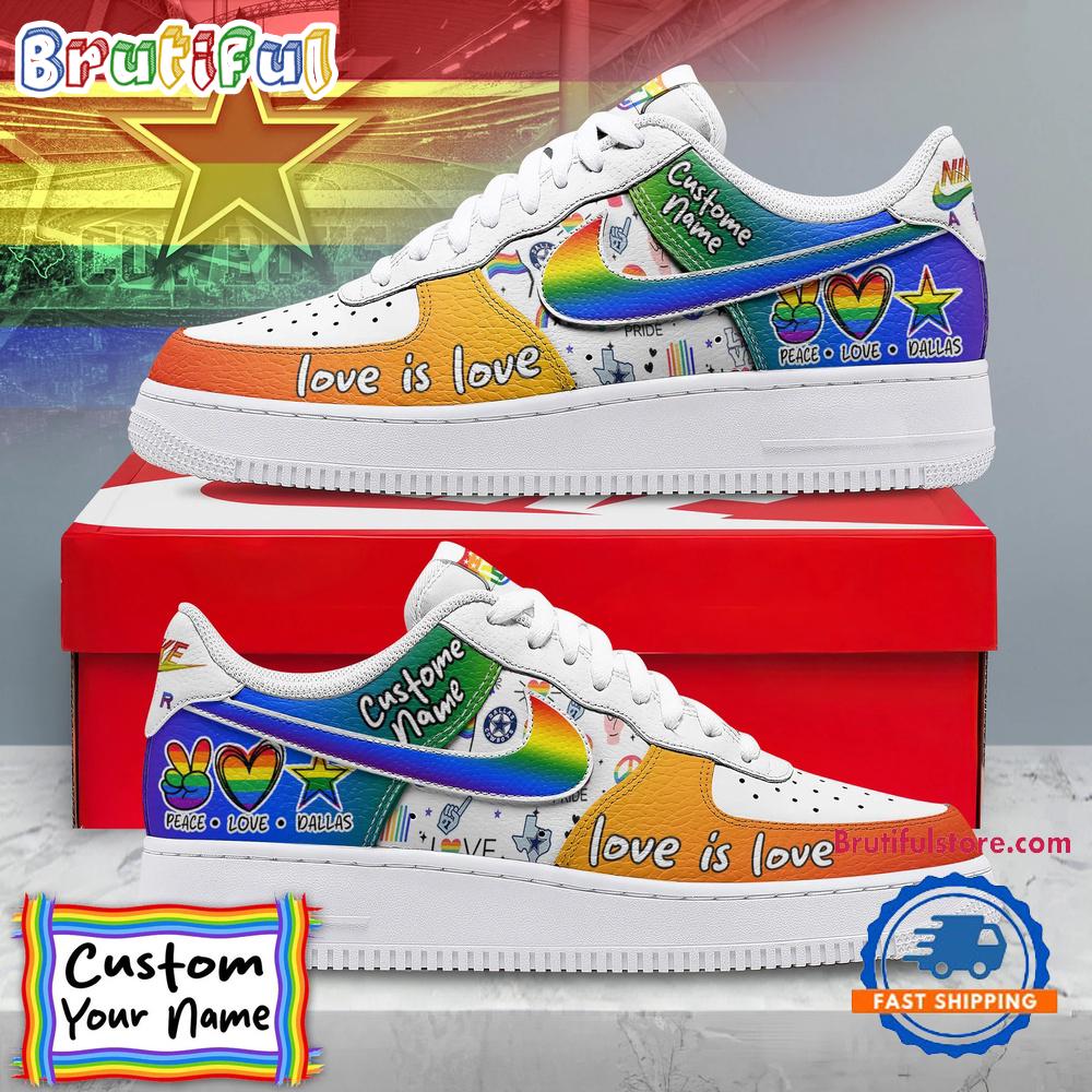 Sportswearmerch Dallas Cowboys NFL Pride Peace Love Cowboys Custom Air Low-Top Shoes For Men And Women