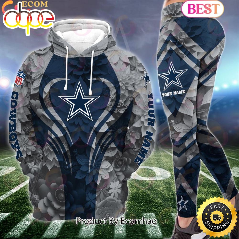 Sportswearmerch Dallas Cowboys NFL Special Flowers Design Hoodie And Leggings For Fan