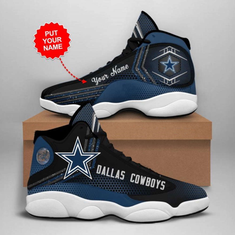 Sportswearmerch Dallas Cowboys NFL Special Hexa AJ13 Sneakers Shoes For Men And Women