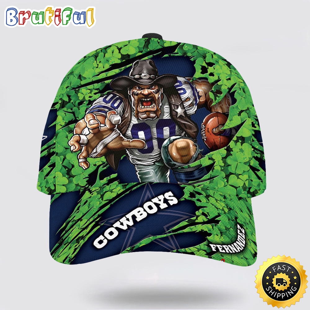 Sportswearmerch Dallas Cowboys NFL St Patrick Day Mascot Classic Cap For Fan