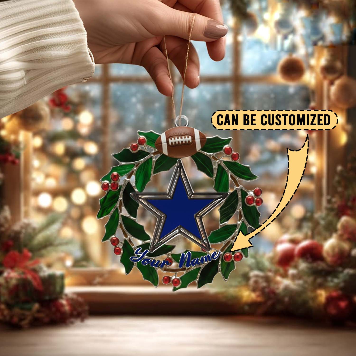 Sportswearmerch Dallas Cowboys NFL x Christmas Acrylic Ornament Gift For Fans