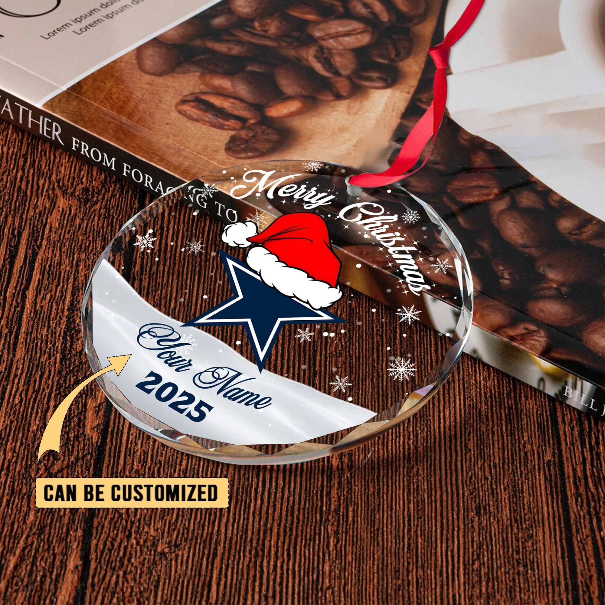 Sportswearmerch Dallas Cowboys NFL x Christmas Glass Ornament Gift For Fan