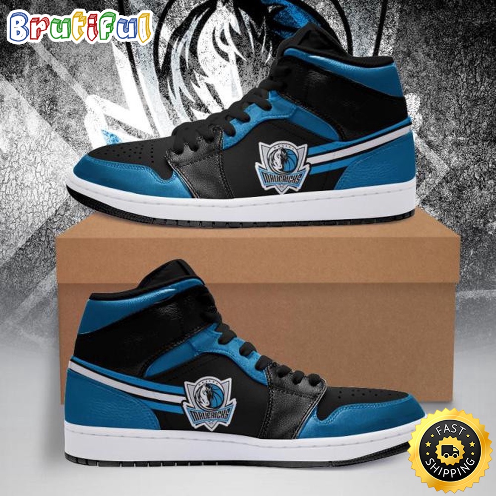 Sportswearmerch Dallas Mavericks NBA AJ1 High Sneakers Shoes For Men And Women