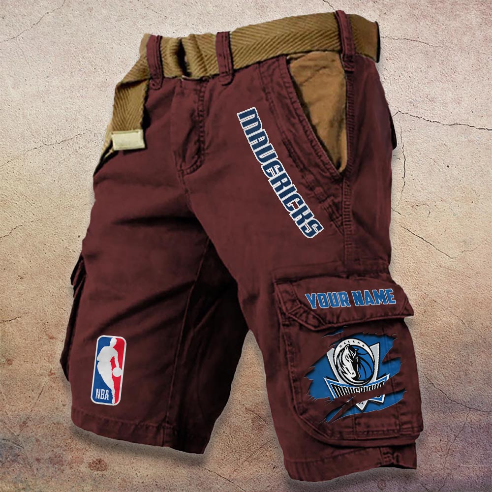 Sportswearmerch Dallas Mavericks NBA Denim Short For Fan