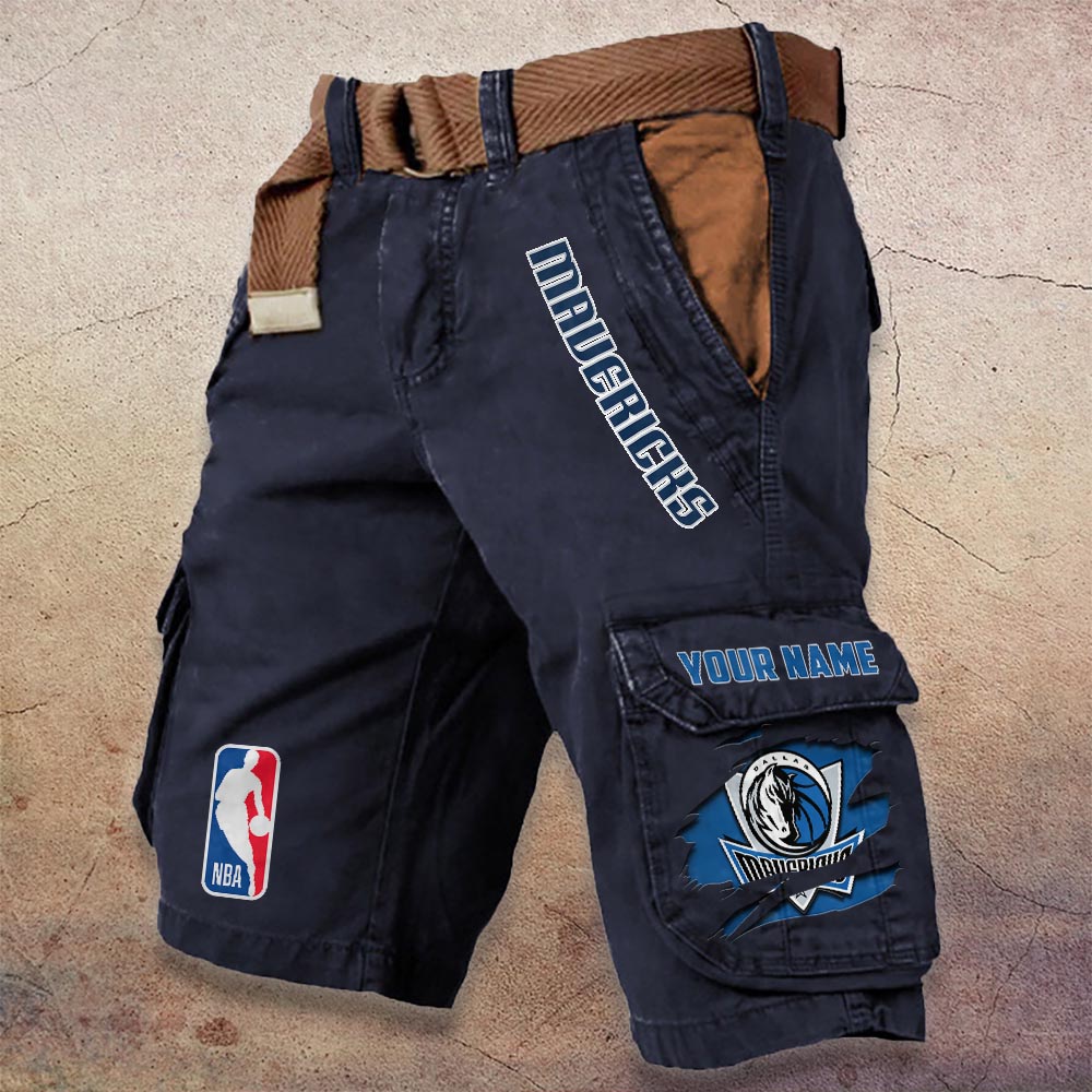 Sportswearmerch Dallas Mavericks NBA Denim Short For Fan