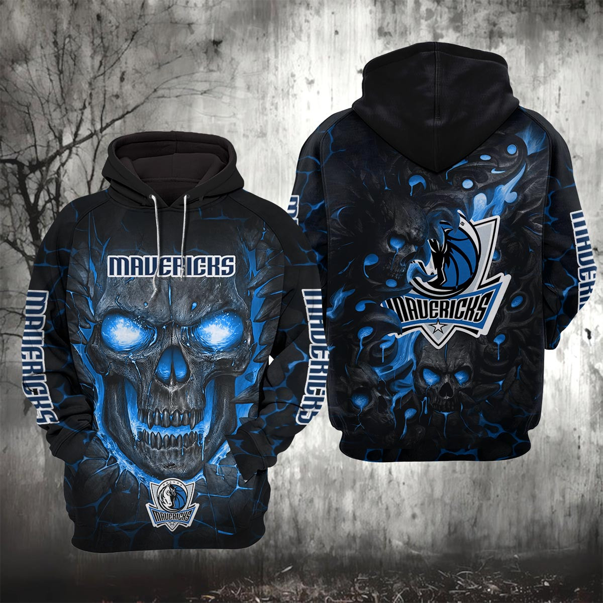 Sportswearmerch Dallas Mavericks NBA Lava Skull Hoodie For Fan