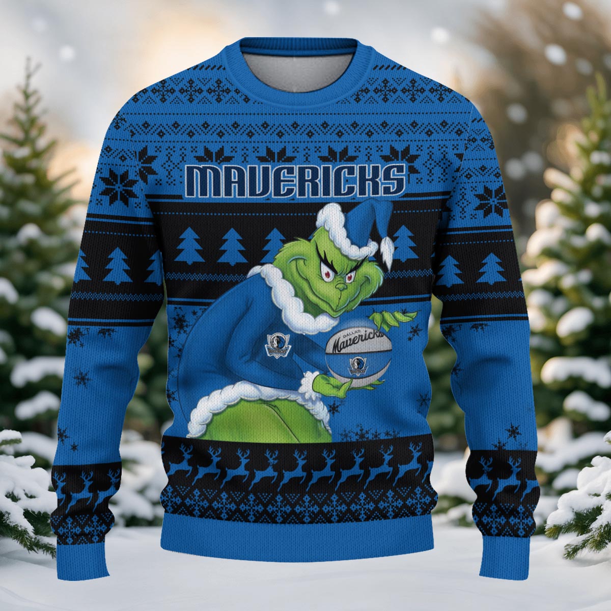 Sportswearmerch Dallas Mavericks NBA x Grinch Christmas Ugly Sweater For Fans