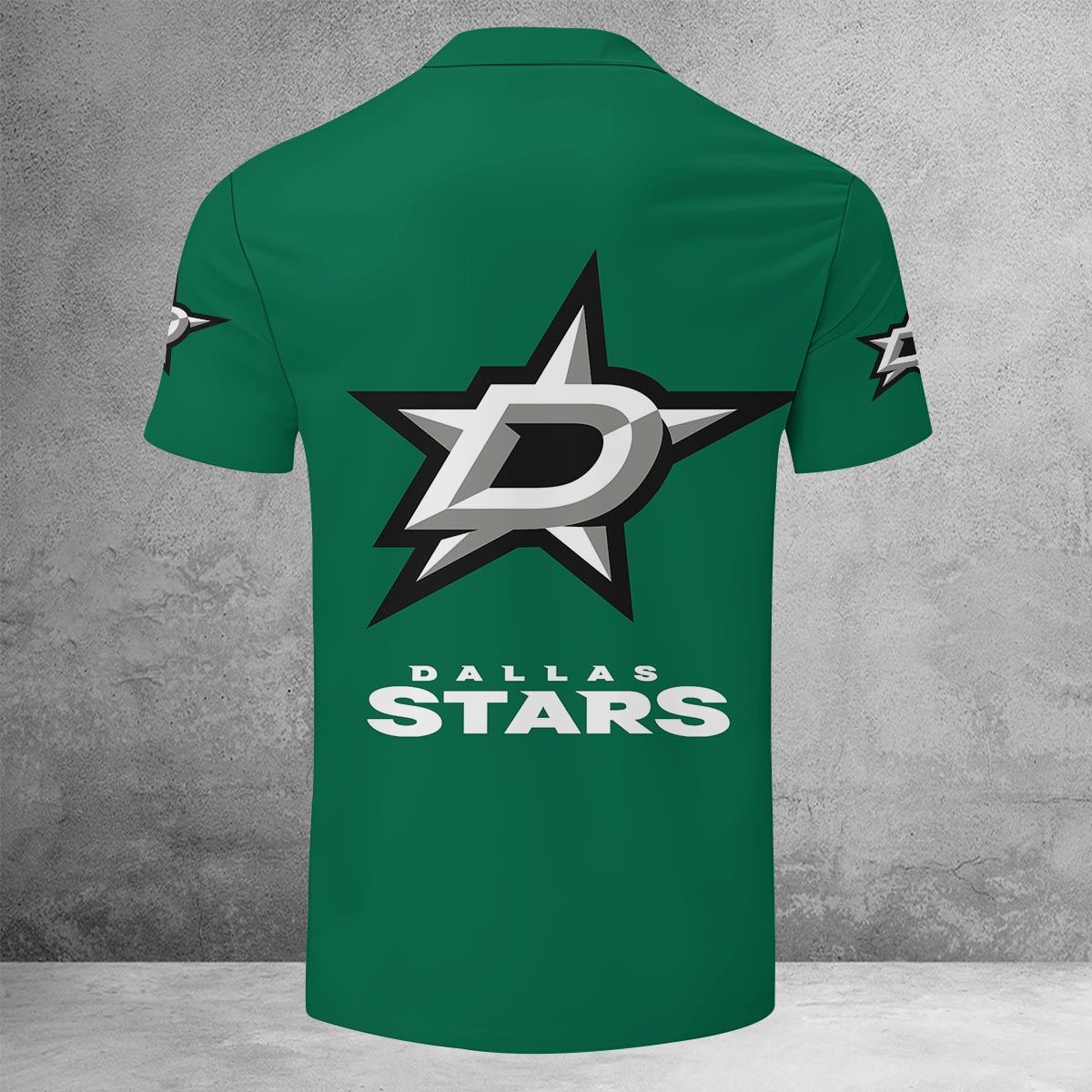 Sportswearmerch Dallas Stars NHL Lapel Zip Polo Shirt For Fan