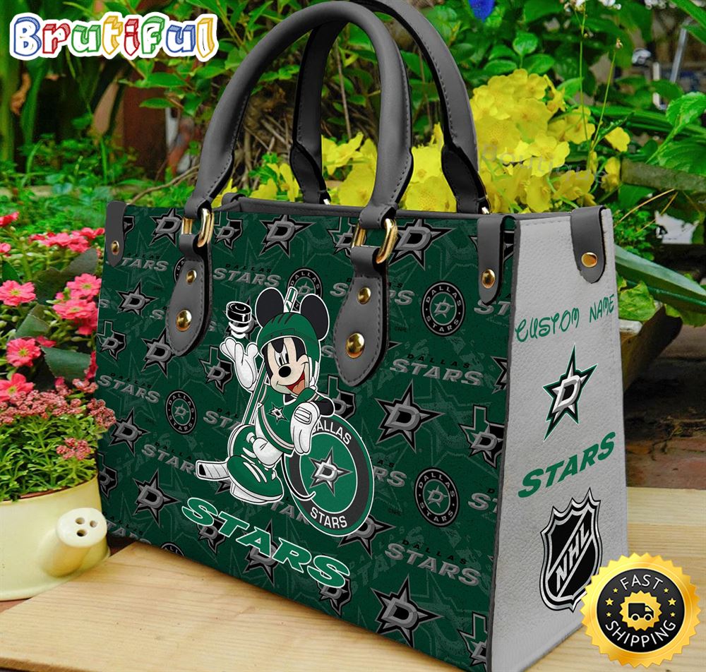 Sportswearmerch Dallas Stars NHL x Mickey Leather Handbag For Fan