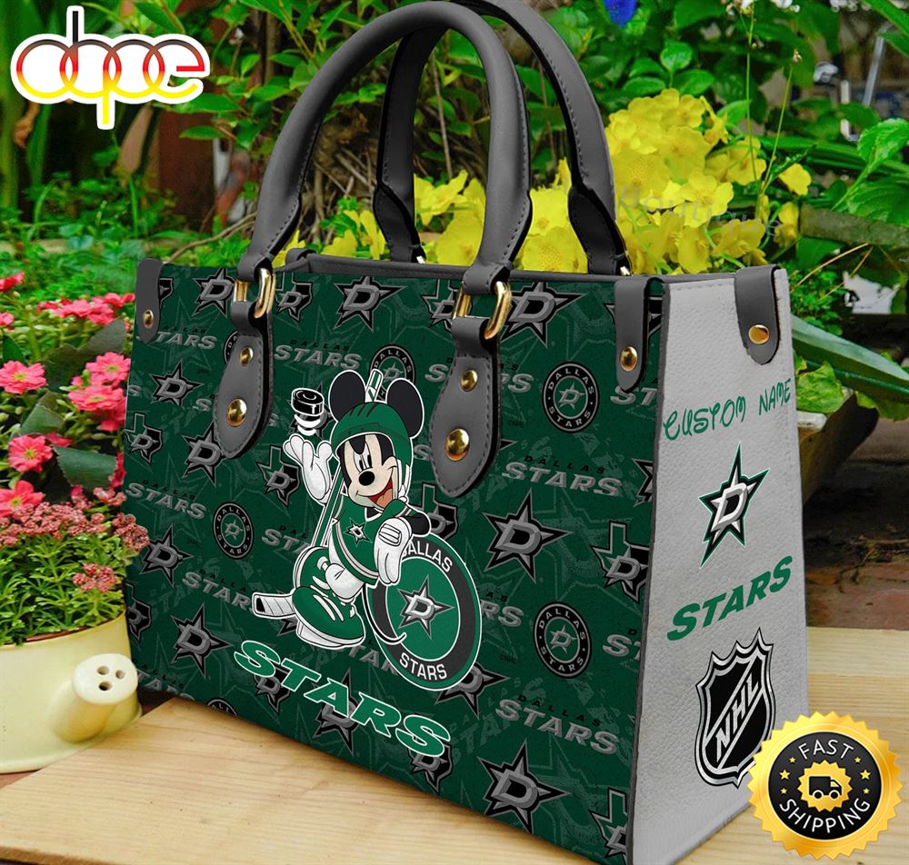 Sportswearmerch Dallas Stars NHL x Mickey Women Leather Hand Bag For Fan