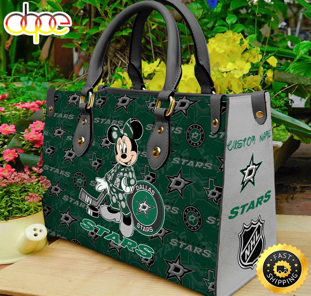 Sportswearmerch Dallas Stars NHL x Minnie Women Leather Hand Bag For Fan