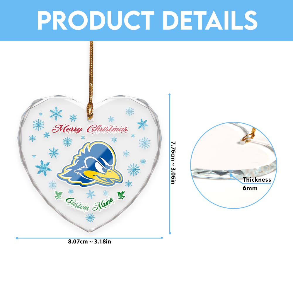 Sportswearmerch Delaware Fightin' Blue Hens NCAA x Christmas Glass Ornament Gift For Fans