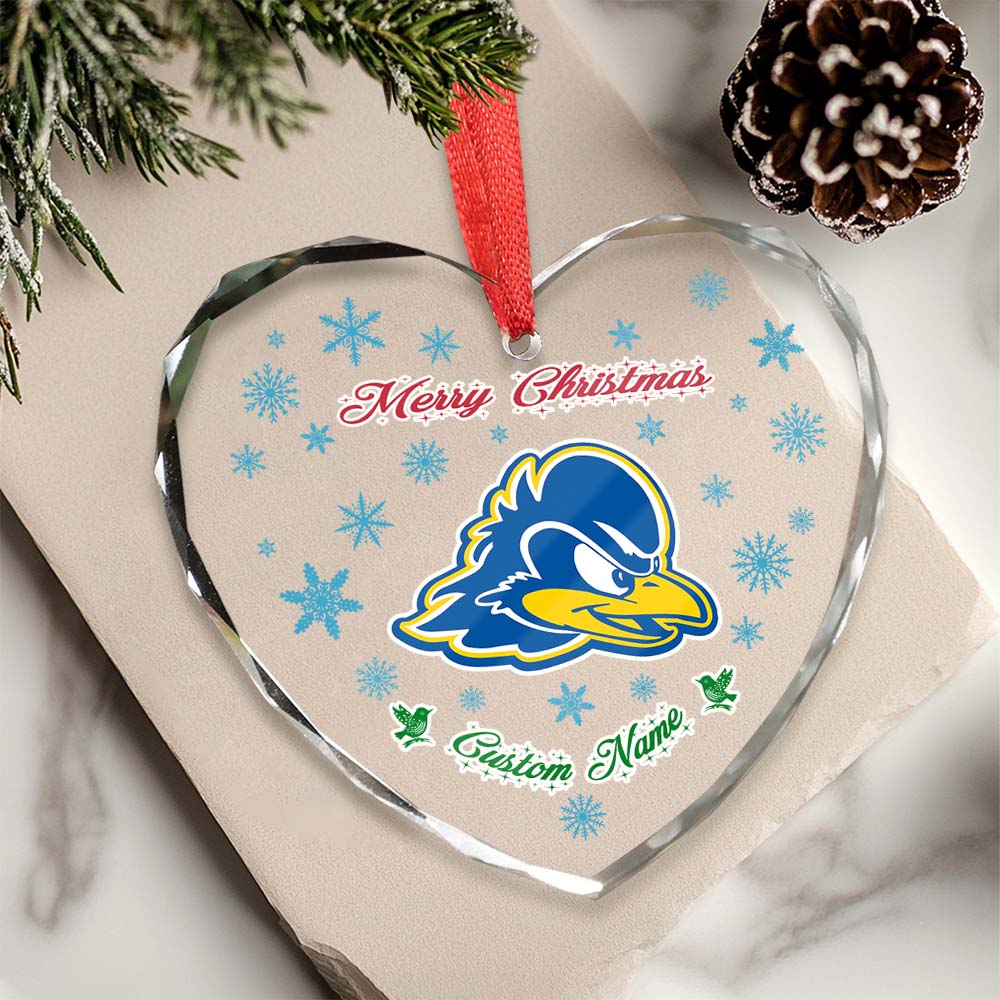 Sportswearmerch Delaware Fightin' Blue Hens NCAA x Christmas Glass Ornament Gift For Fans