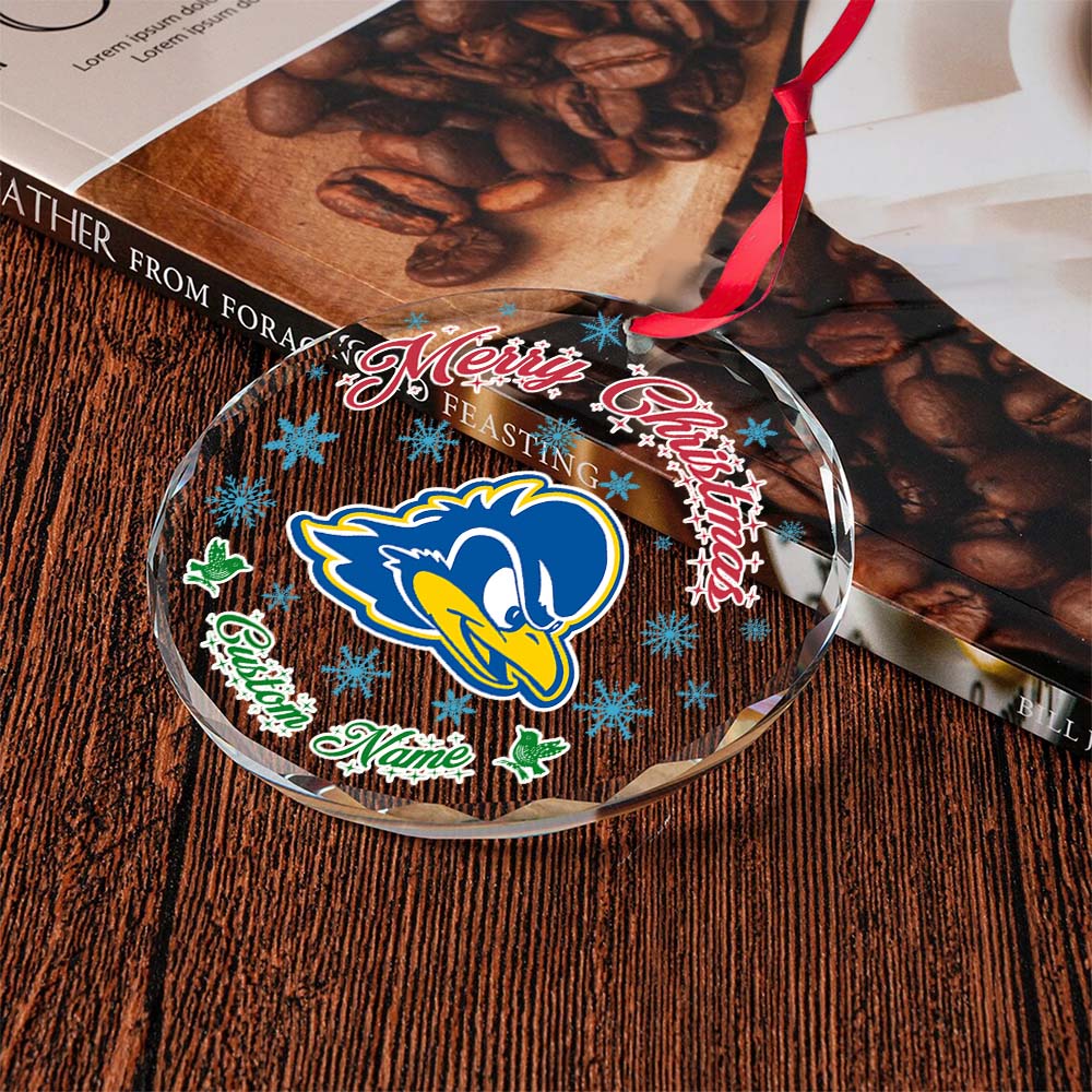 Sportswearmerch Delaware Fightin' Blue Hens NCAA x Christmas Glass Ornament Gift For Fans