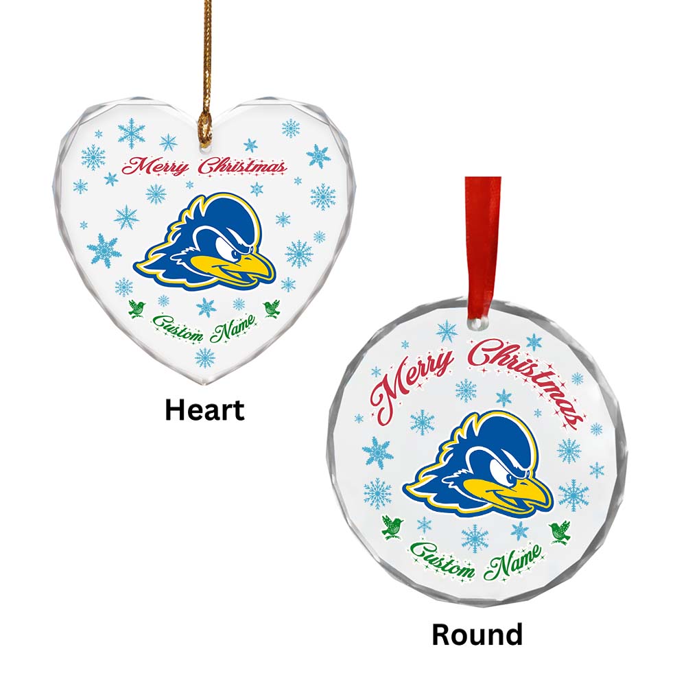 Sportswearmerch Delaware Fightin' Blue Hens NCAA x Christmas Glass Ornament Gift For Fans