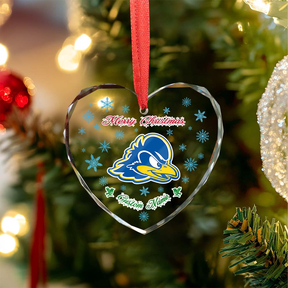Sportswearmerch Delaware Fightin' Blue Hens NCAA x Christmas Glass Ornament Gift For Fans