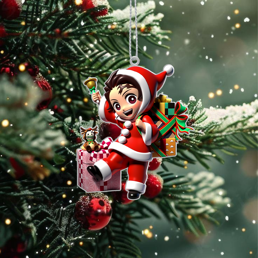 Sportswearmerch Demon Slayer x Christmas Acrylic Ornament Gift For Fans