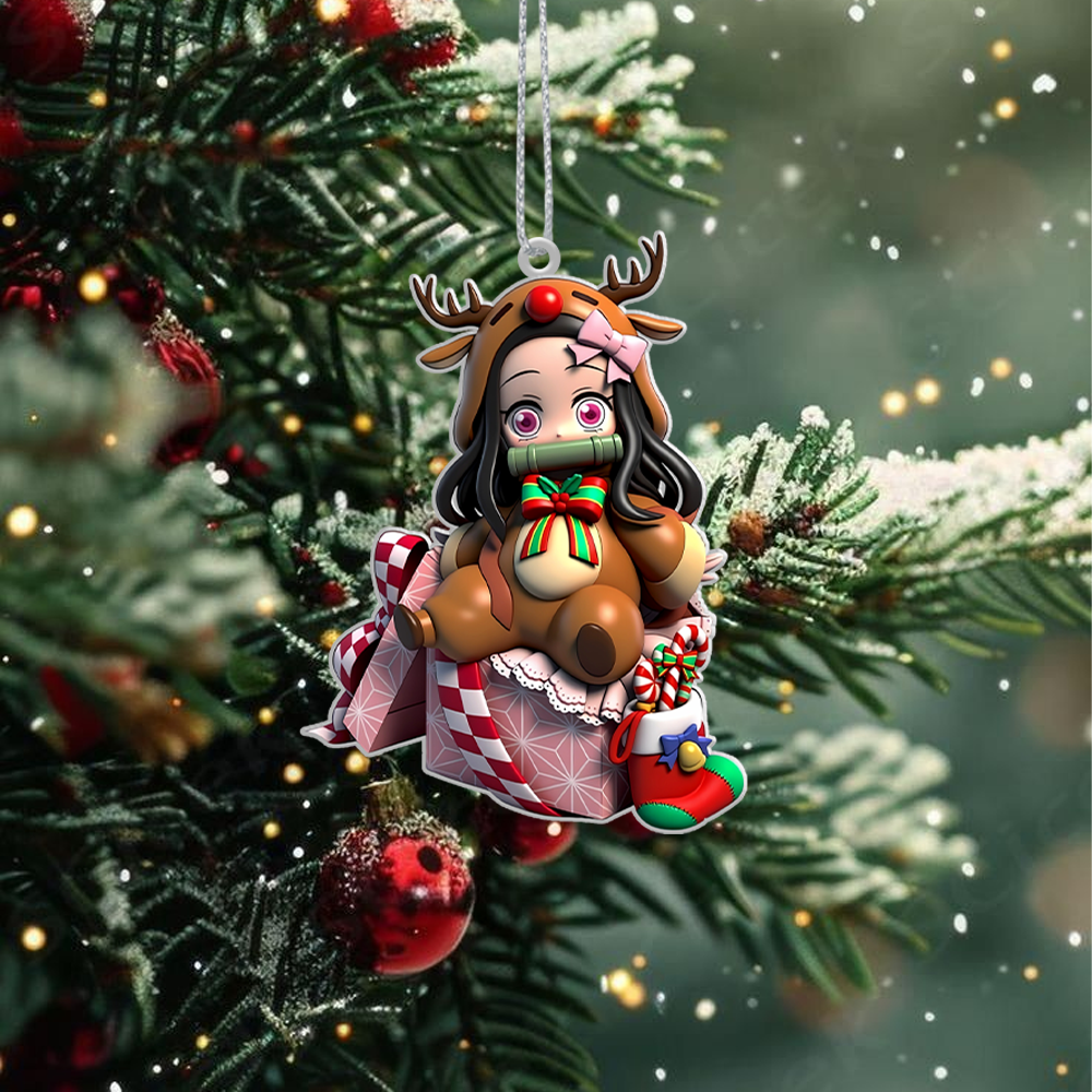 Sportswearmerch Demon Slayer x Christmas Acrylic Ornament Gift For Fans